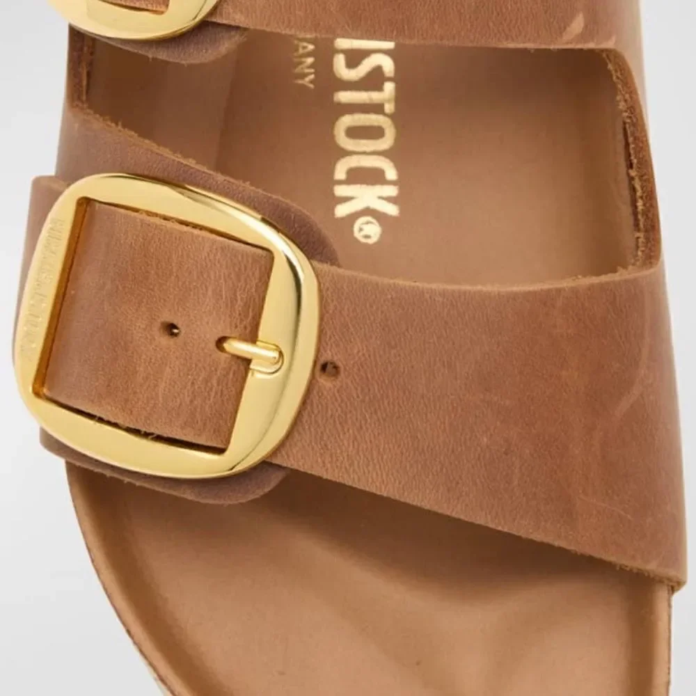 NWT BIRKENSTOCK Arizona Leather Dual-Buckle Slide Sandals EU 42 L 11 M 9 $175